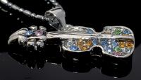 Acoustic Crystal Guitar Music Necklace