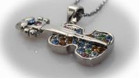 Acoustic Crystal Guitar Music Necklace