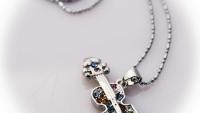 Acoustic Crystal Guitar Music Necklace