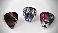 Guitar Pick Adjustable Ring - Lion or Tiger Design!