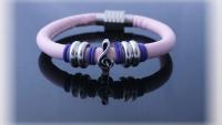 Baby Pink Leather Music Note Clef Bracelet