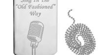 Chrome Tag Pendants with Microphones
