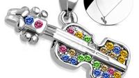 Acoustic Crystal Guitar Music Necklace