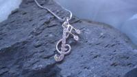 G Clef and Note Necklace with Crystals