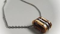 Stainless Steel 2-tone Geometric Tag Charm Chain Necklace