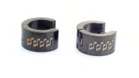 Music Note Earrings, Black in Huggie Style