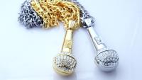 Microphone Necklace Large Hip Hop /Rapper -Gold or Silver