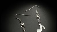 Music Note Drop Earrings Eighth Note (Quaver)
