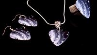 Music Note Guitar Pick Jewellery Set - "Night & Day Notes" Design