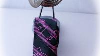 Music Note Score Tie Pink & Black