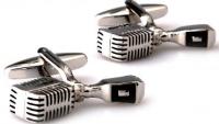 Reslo Microphone Cufflinks in Stainless Steel