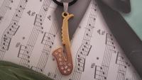 Gold Sax Pendant 2-tone