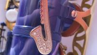 Gold Sax Pendant 2-tone