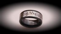 Music Ring - Tungsten and Ceramic Combination Ring -