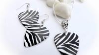 Animal Print Guitar Pick Necklace and Earrings