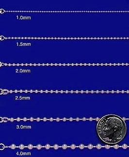 Ball Chain Sizing Indicator