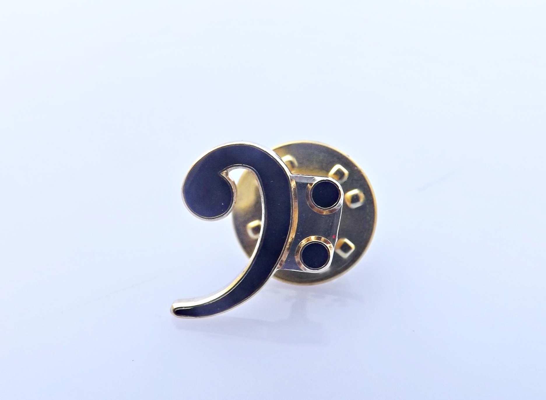 Bass Clef Pin Brooch