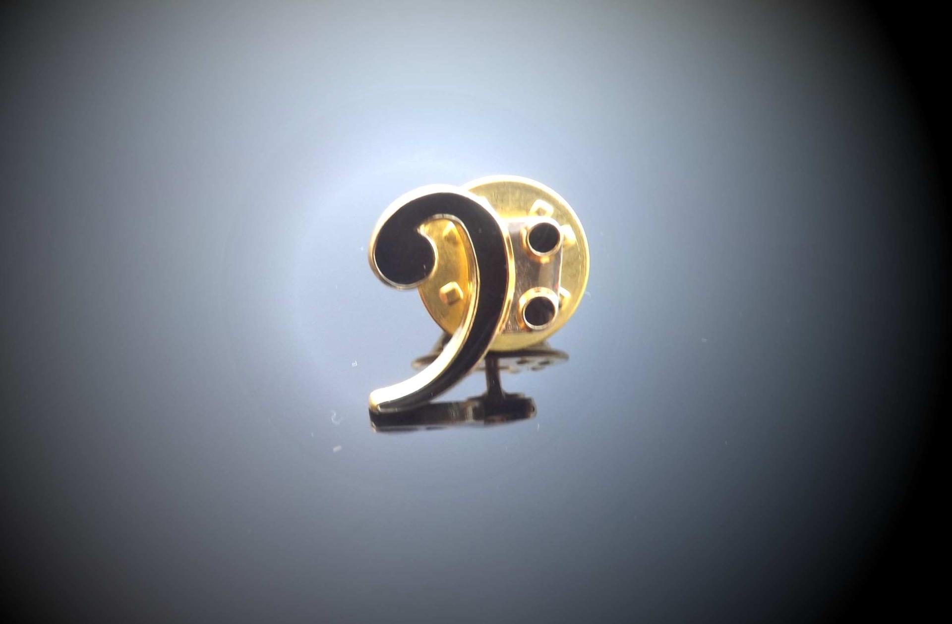 Bass Clef Pin Brooch