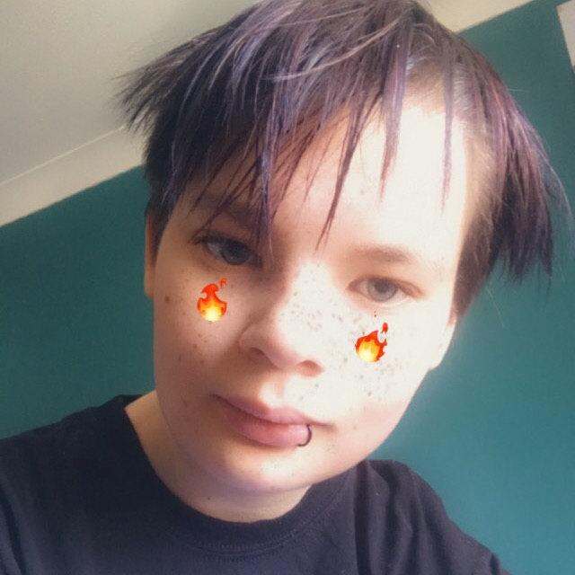 Customer picture wearing a fake lip ring