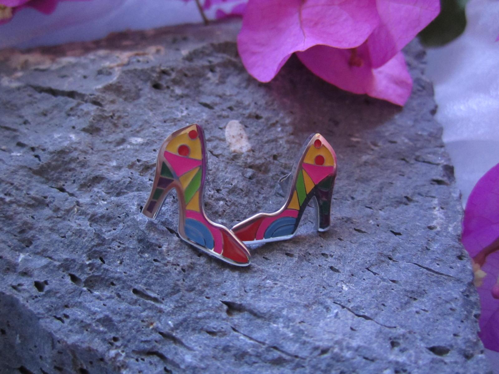 High Heel Colourful Shoe Earrings