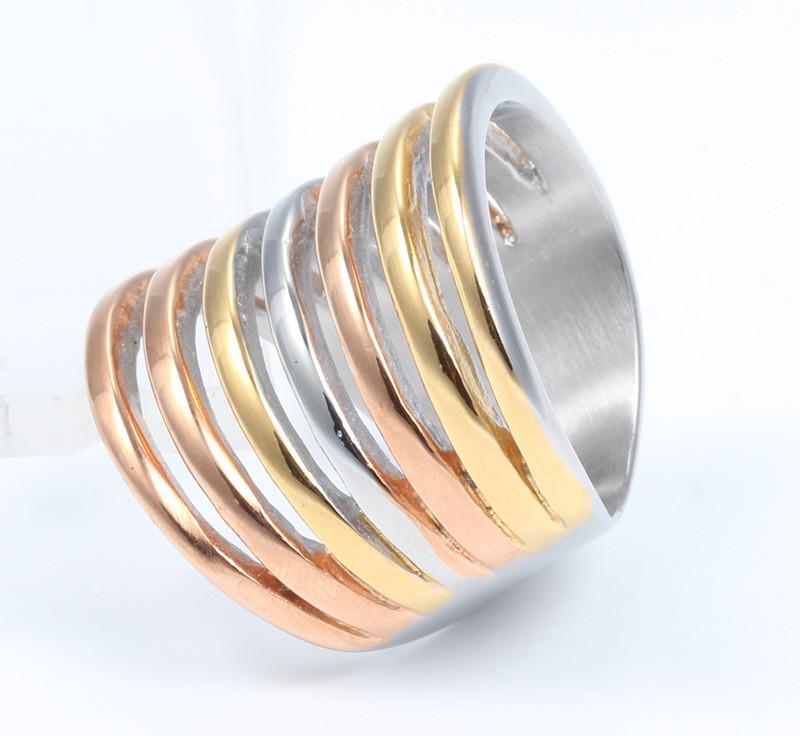 Statement Ring - Wide 3 Colour Stainless Steel