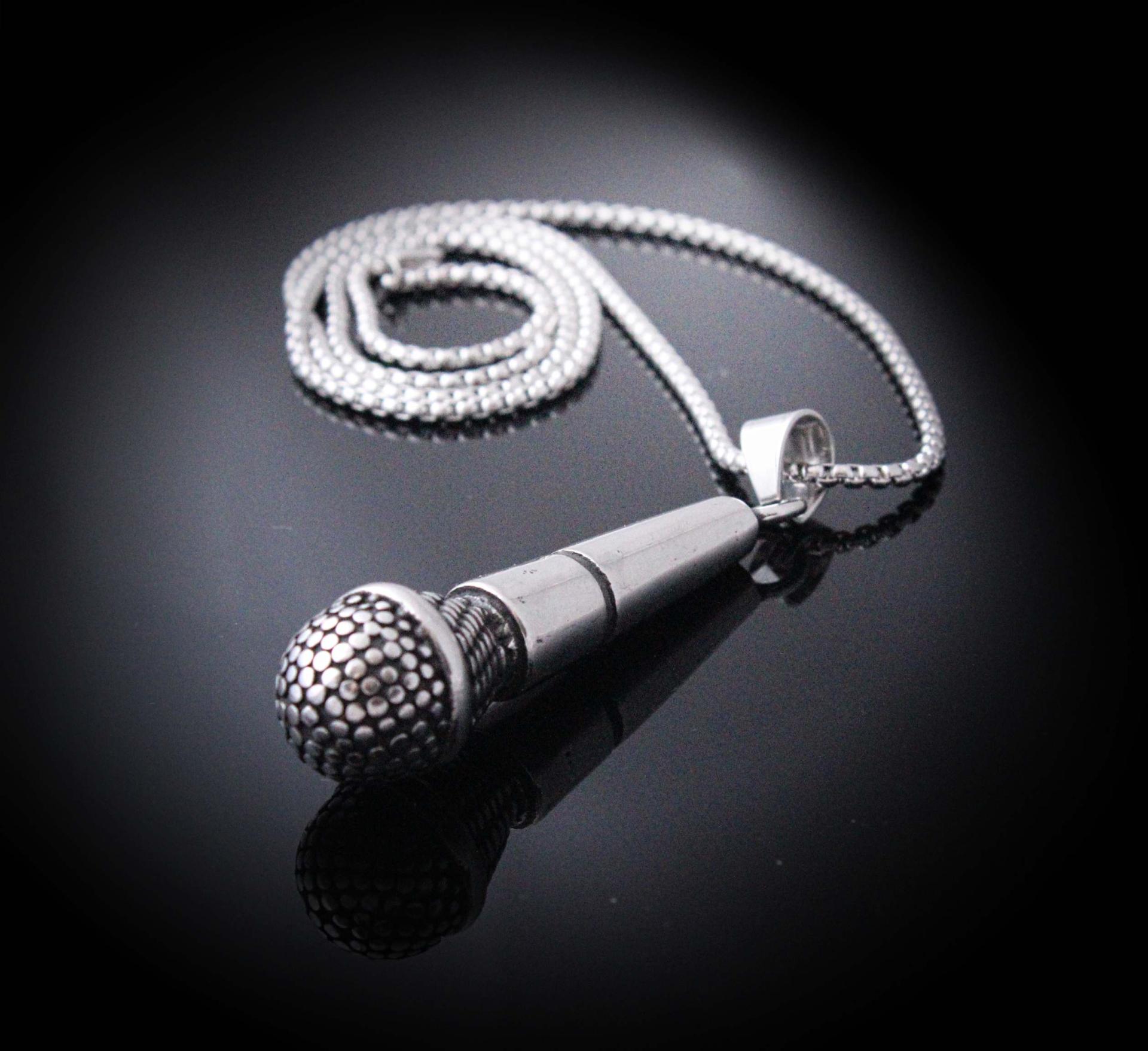 Microphone Pendant "Jumbo Super Size" Stainless Steel