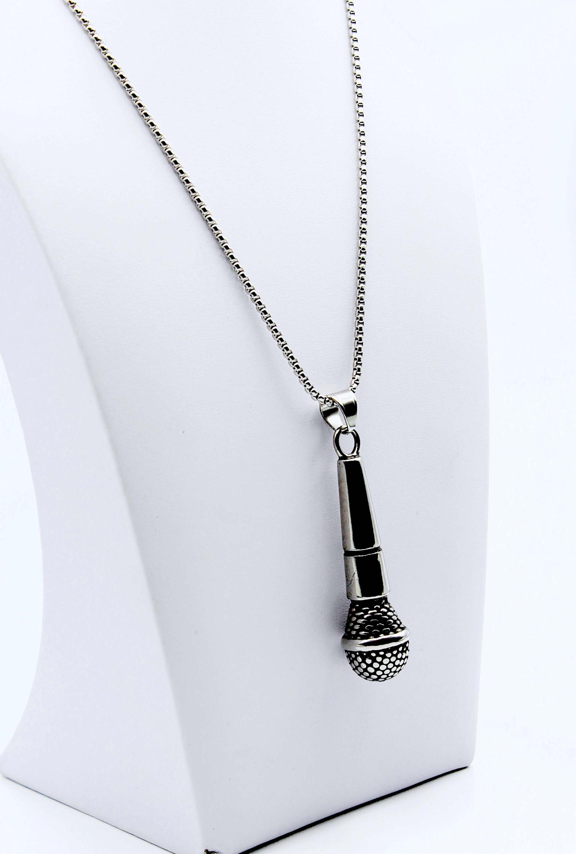 Microphone Pendant "Jumbo Super Size" Stainless Steel