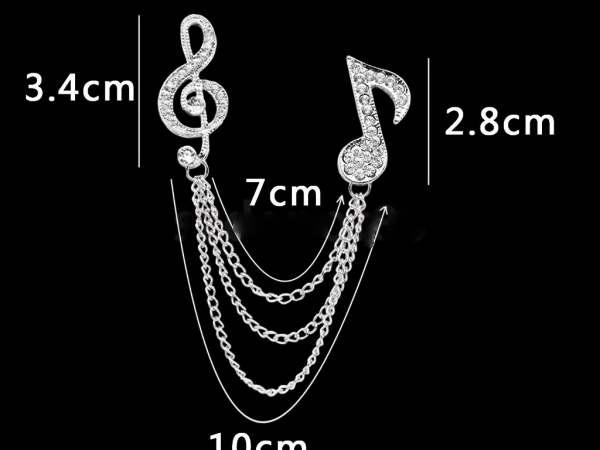 Unisex Music Lapel Pins With Chains