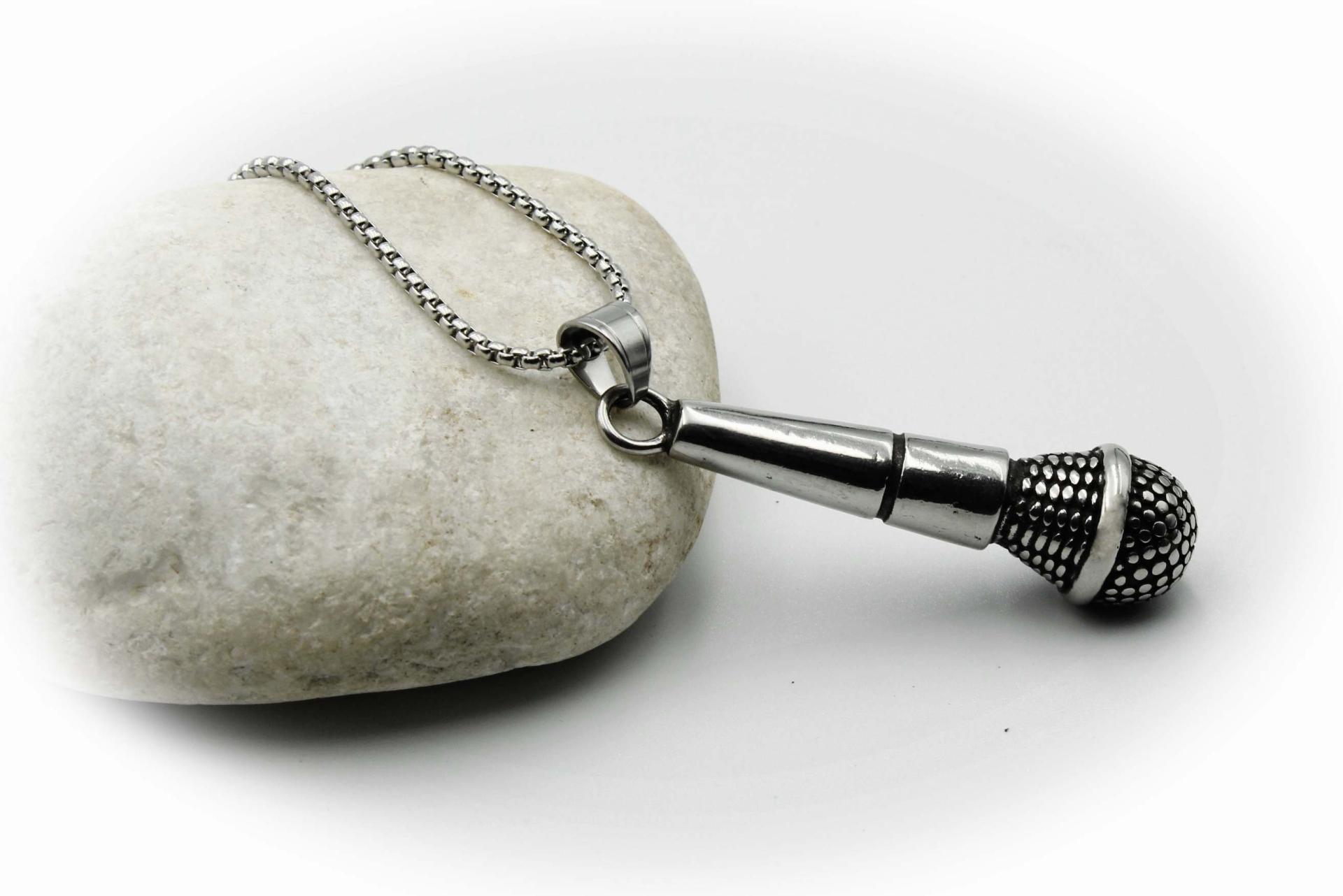 Microphone Pendant "Jumbo Super Size" Stainless Steel