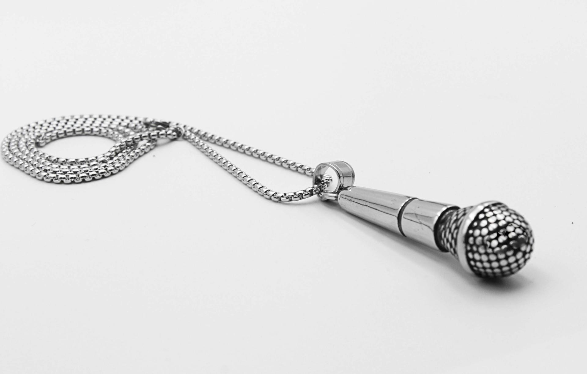 Microphone Pendant "Jumbo Super Size" Stainless Steel