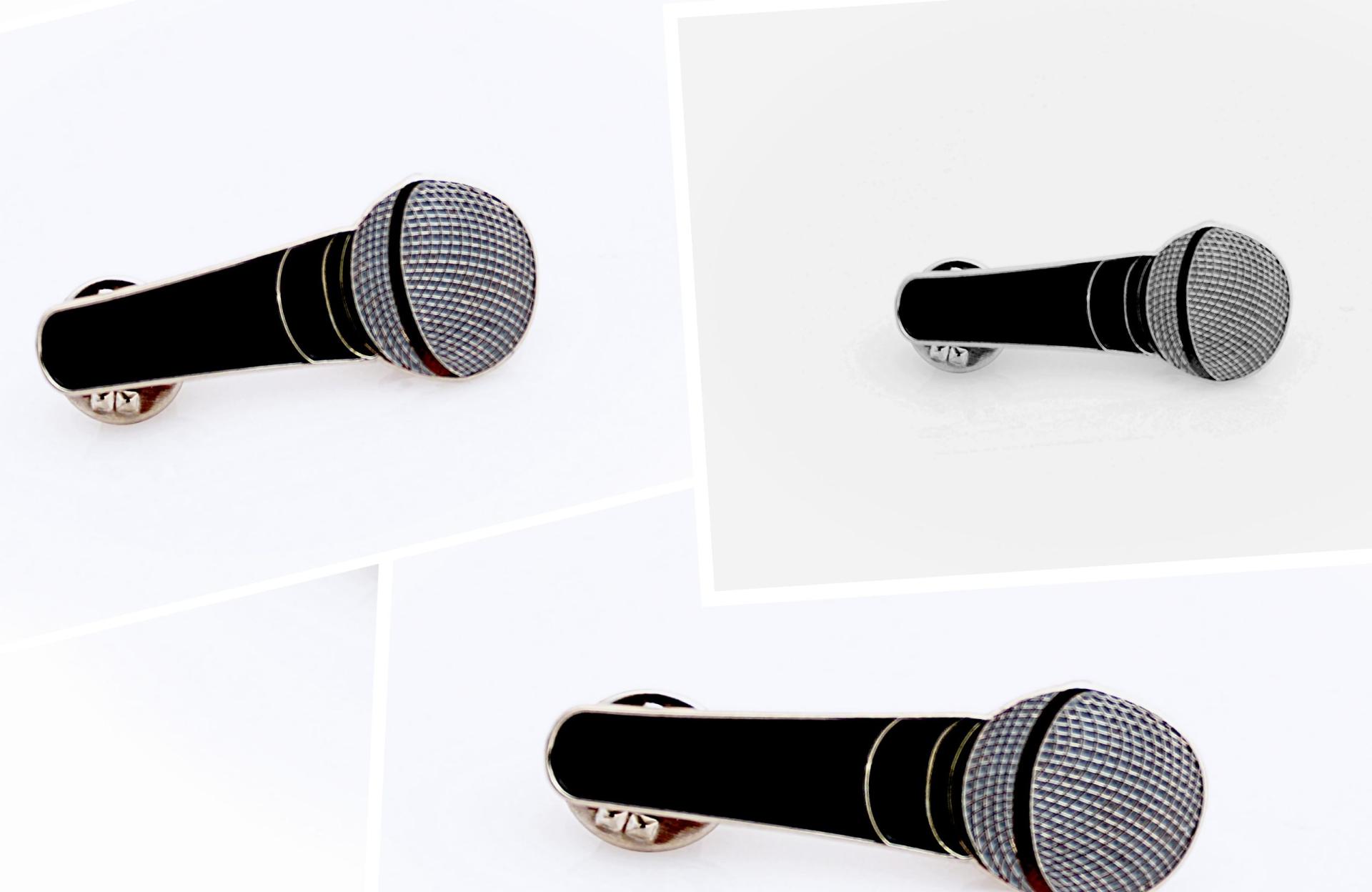 Microphone Pin Badge - Shure SM58 Style