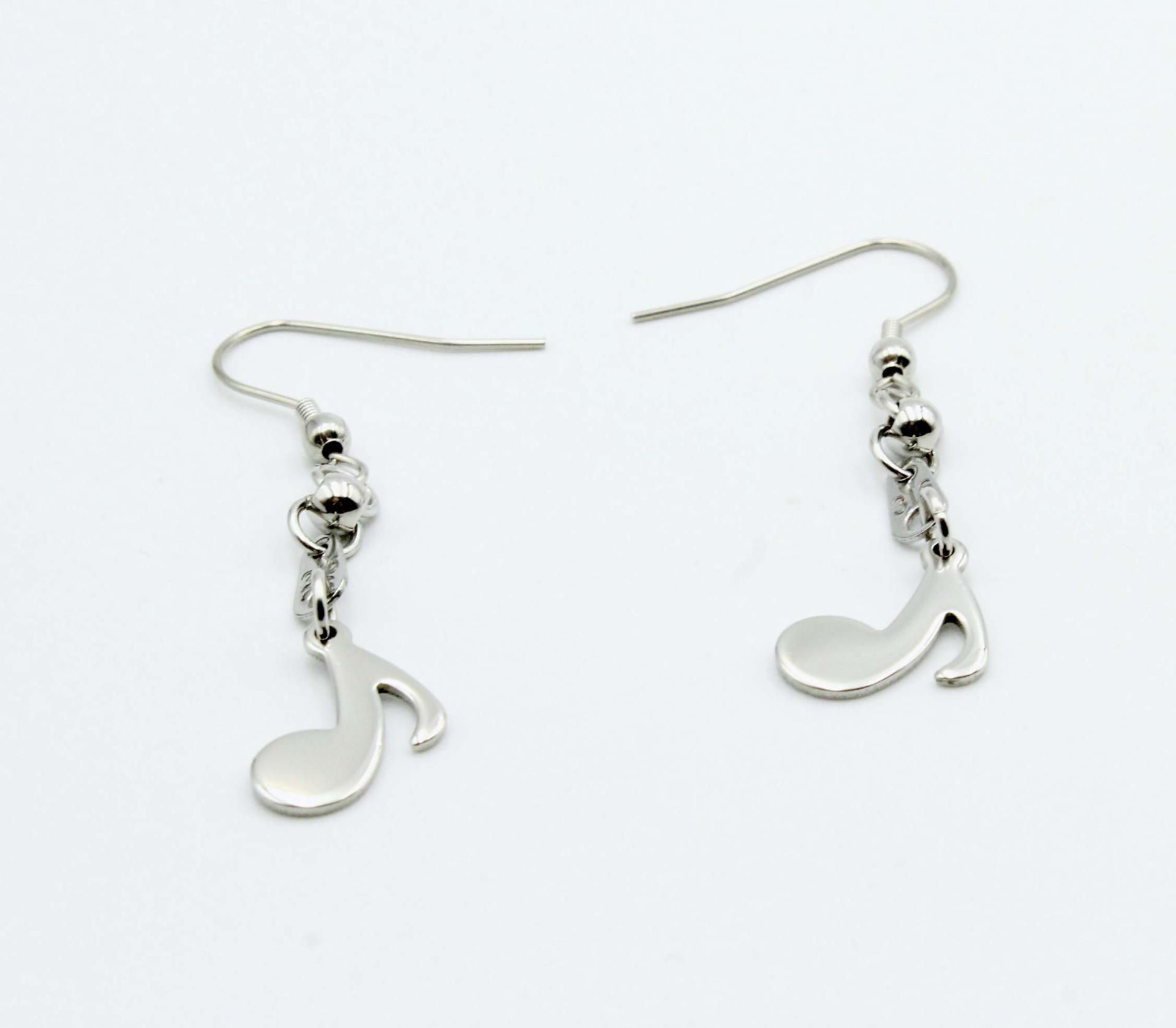 Music Note Drop Earrings Eighth Note (Quaver)