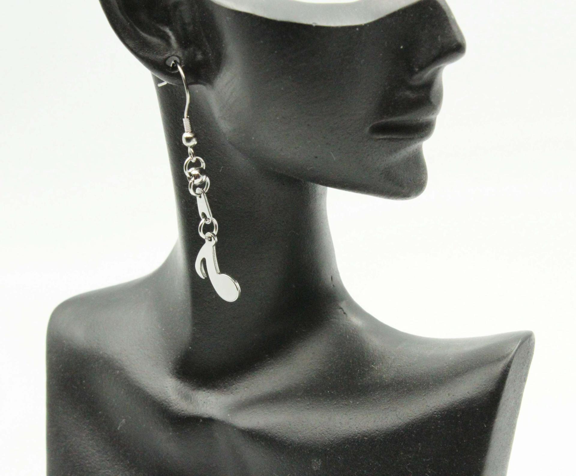 Music Note Drop Earrings Eighth Note (Quaver)
