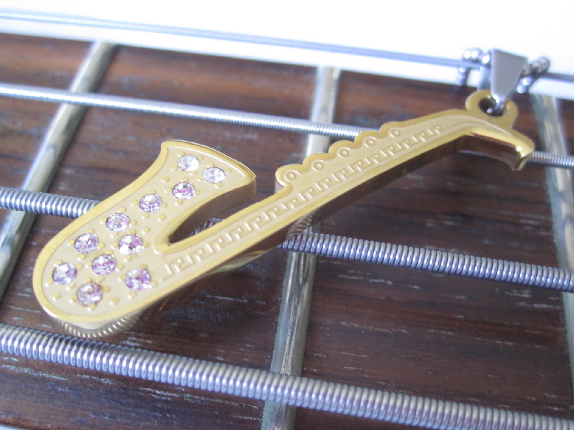 Gold Sax Pendant 2-tone
