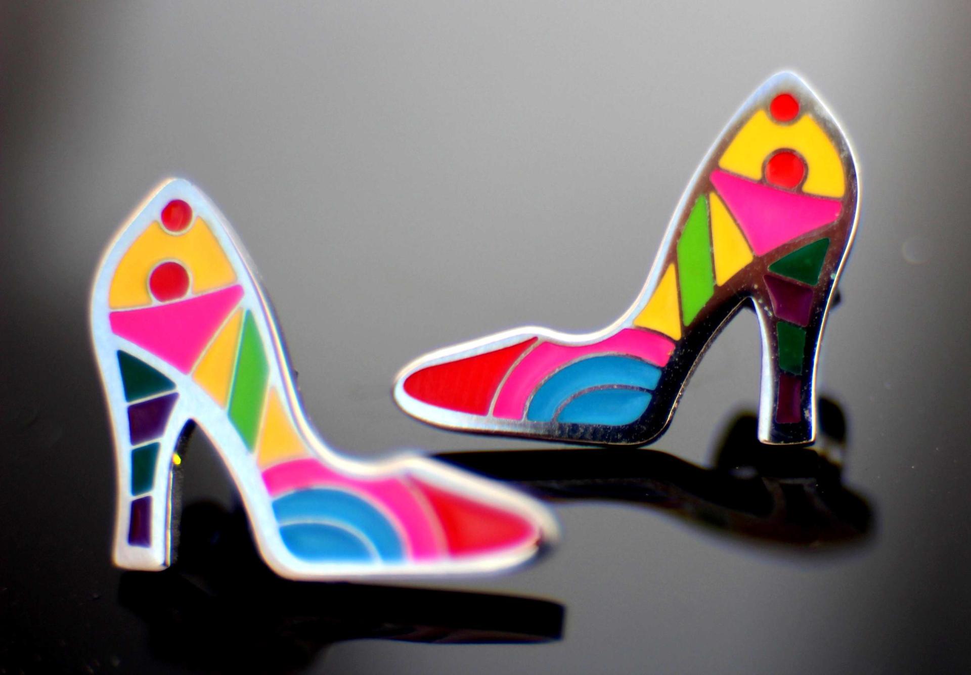 High Heel Colourful Shoe Earrings