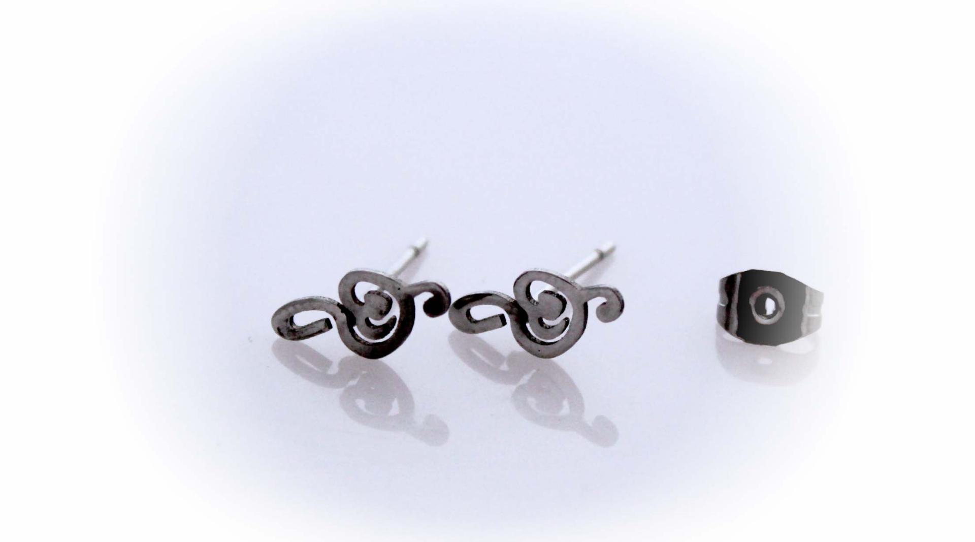 Treble Clef Earrings in Stainless Steel